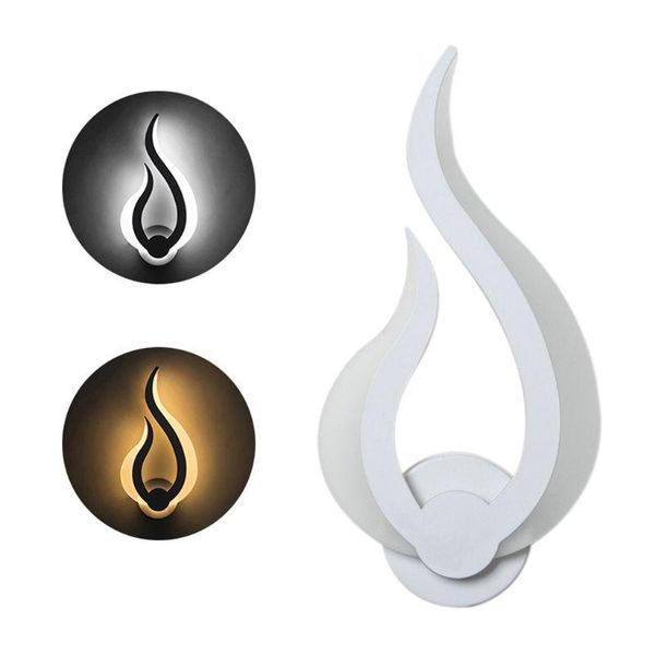 

light modern wall lamp acrylic sconce 10w ac90-260v flame shape indoor bathroom bedroom living room hallway art decoration