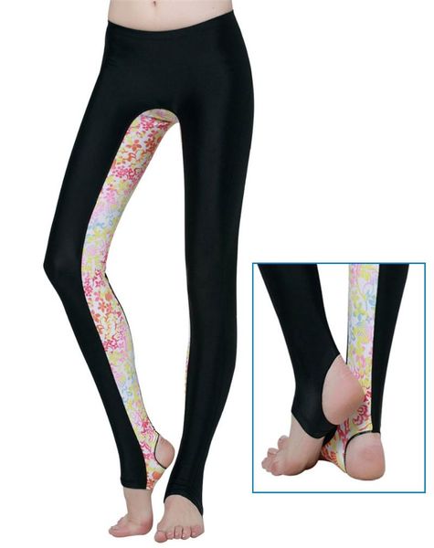 

yoga outfits women's running tights print sports stirrup pants woman run leggings rash guard fitness, White;red