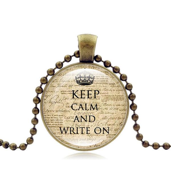 

pendant necklaces keep calm and write on clock time precious stone necklace black cat ear pet charm for lovers gift, Silver