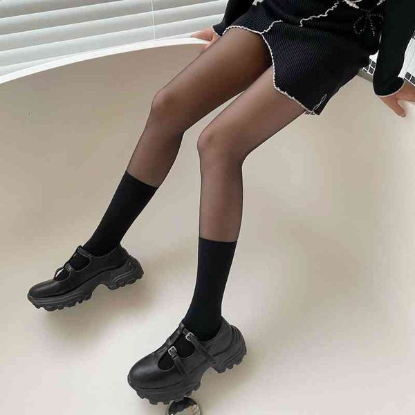 

socks hosiery splicing black white silk thigh girl sweet cool fake calf stockings bottomed pantyhose women
