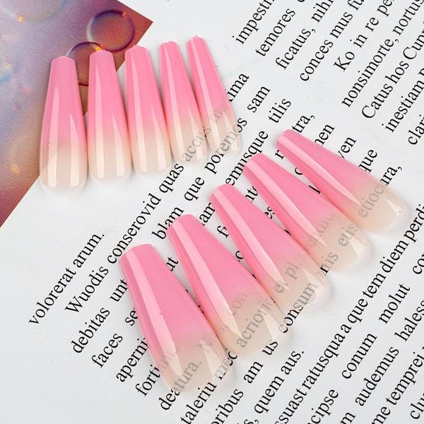 

false nails detachable long coffin fake full cover nail tips colorful beauty artificial art manicuring decoration, Red;gold