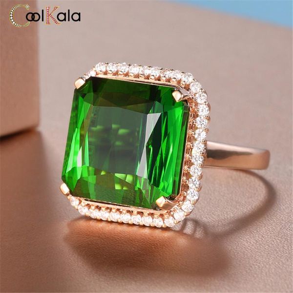 

wedding rings coolkala big princess fang tourmaline quality open ring female net red live hand jewelry, Slivery;golden