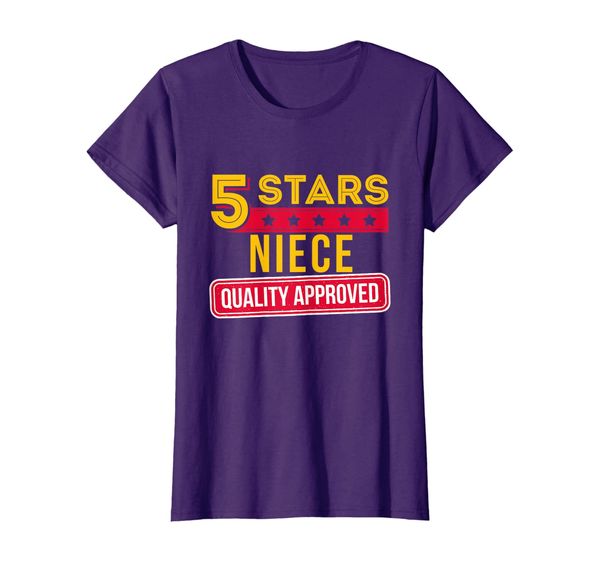 

5 Stars Niece Quality Approved - Funny Family Gift T-Shirt, Mainly pictures