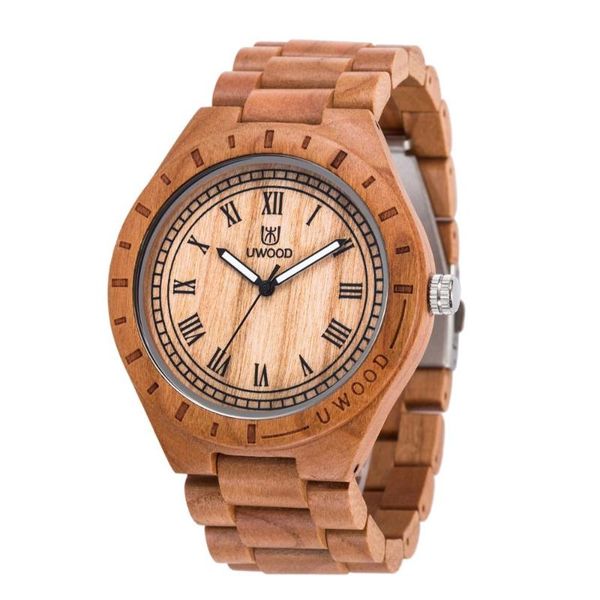 

wristwatches seller men's japan quartz real cherry wood watches, Slivery;brown