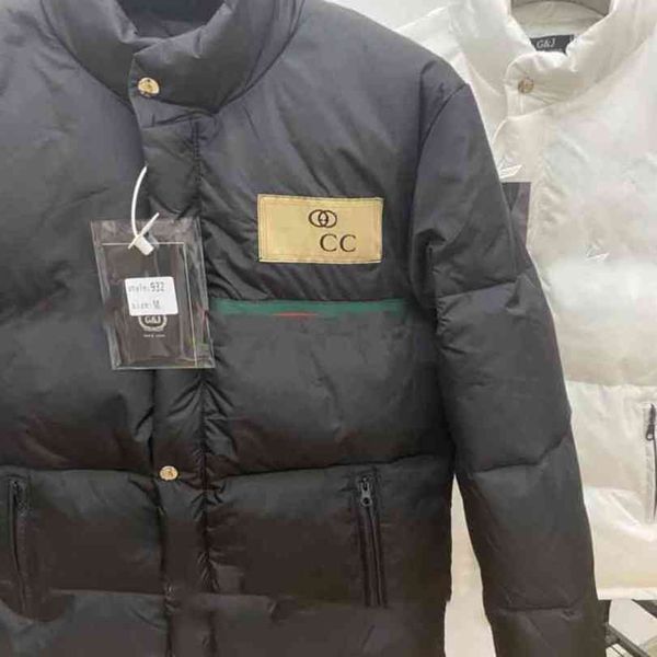 

cotton padded fashion cc classic jacket parkas couples men and womens wear medium gooses letter embroidery printing parker warm coat m-5xl, Black