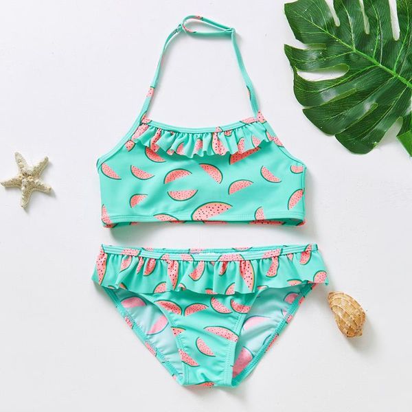 

one-piece suits swimsuit girls kids swimwear 2-14y toddler bikini set ruffle children's beachwear-st260