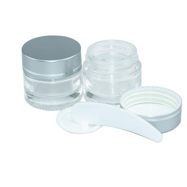 

storage bottles & jars 10pcs 10ml reusable hyaline glass cream with silver spiral plastic cap exquisite gifts skin care products empty bottl