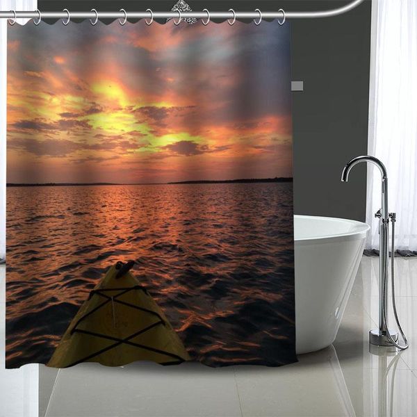 

custom sunset shower curtains bath products bathroom decor waterproof polyester with 12 pcs hooks