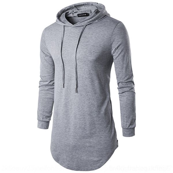 

2es youth fashion personality street style hooded t-shirts) t-women's men's medium long fashion long sleeve t-shirt, White;black