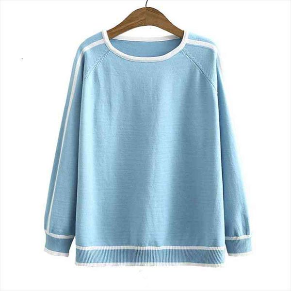 

autumn womens sweaters fashion jumper striped splice pullover raglan sleeve covering yarn knitted xl 3xl, White;black