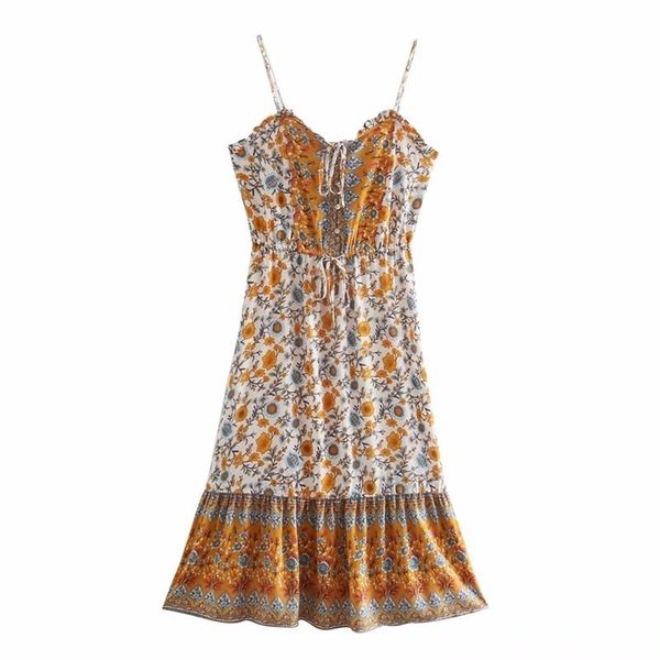 

women dress rayon positioning print suspender fashion women boho striped sleeveless beach style strap 210524, Black;gray