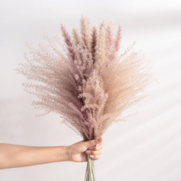

real dried reed flowers whisk grass bouquet artificial plants flores coffee shop wedding party decor pography props decorative & wreaths