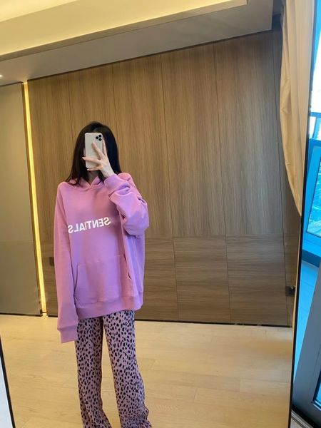 

luxury brand hoodie 2021 autumn new medium long ess letter sweater two-color women's loose fashion ins korean version, foreign style ve, Black