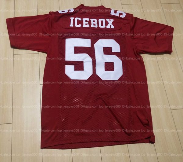 

custom icebox football jersey men's stitched red any name and number, Black;red