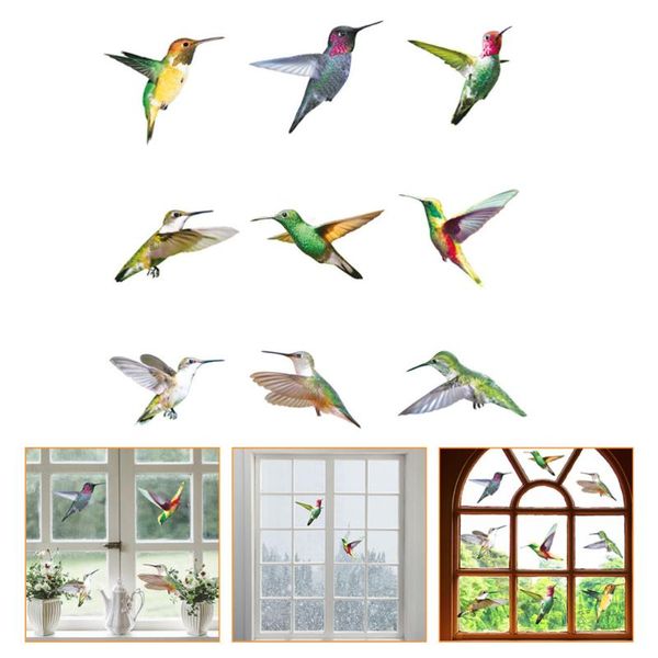 

decorative objects & figurines 9pcs hummingbird window clings decals self-adhesive wall stickers