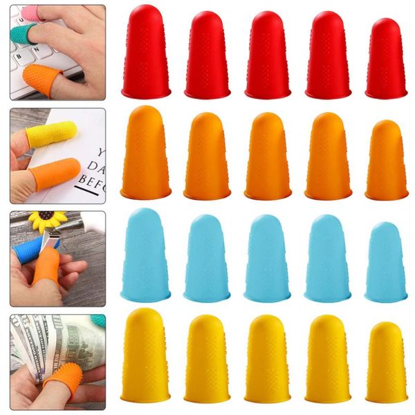 

20pcs silicone glue guns finger caps colored anti-slip protectors disposable gloves