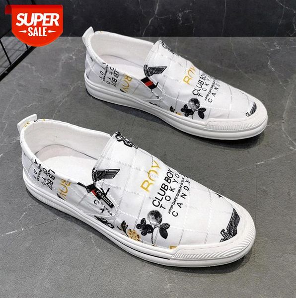 

men's cloth shoes ice silk breathable european station matching styles loafers one-step printing #e04u