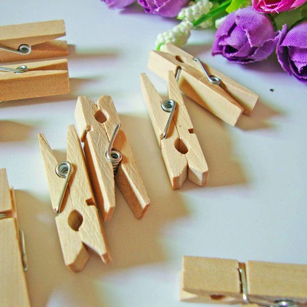 

craft decoration clips very small mine size diy handmade decoration p clips mini natural wooden clip 50 pcs pegs 35mm