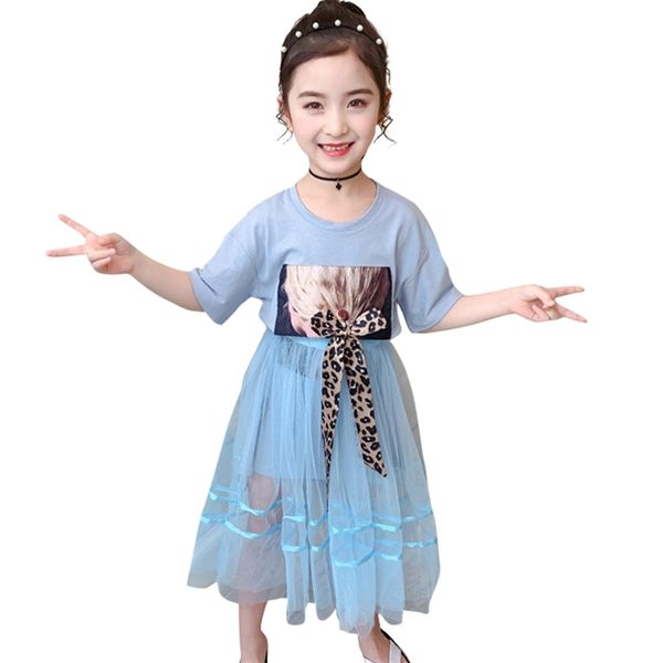 

girls clothes tshirt + mesh skirt clothing for leopard tracksuit girl floral pattern kid 210528, White