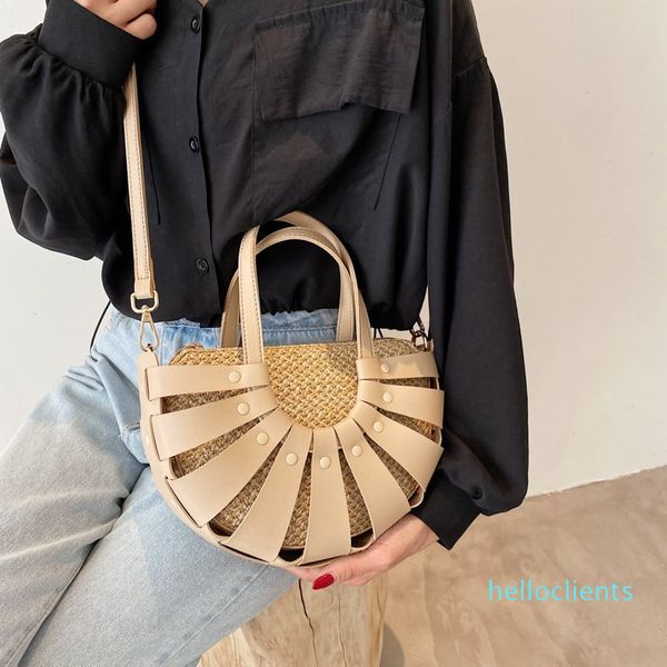 

straw woman shoulder bag fashion messenger bags semicircle handbag