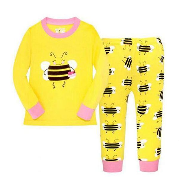 

boys girls pajamas sets princess pyjamas kids nightwear infantil sleepwear home clothing cartoon cotton baby pijama 2-7 years, White