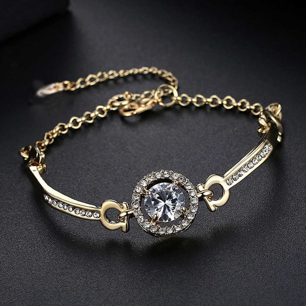 

promote jewelry fashion bracelet eight heart arrow zircon bracelet shengguang 1127, Golden;silver