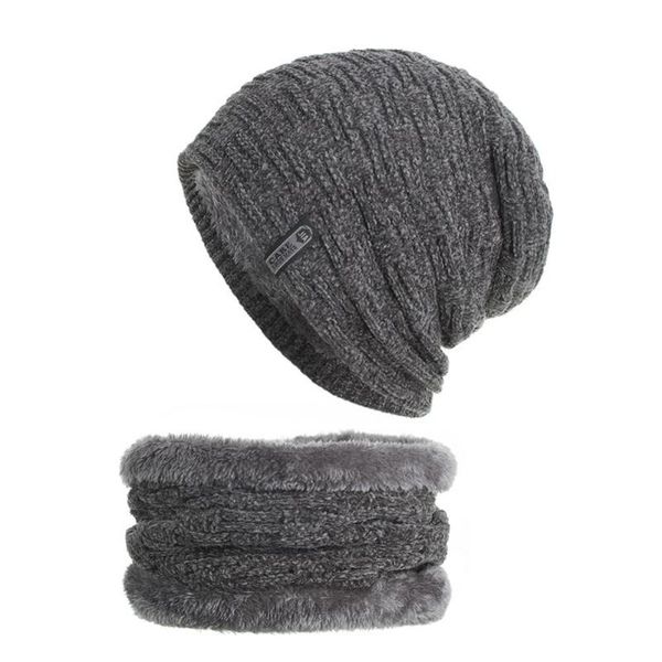 

outdoor hats windproof beanie hat scarf set for traveling cycling comfortable good stretch resistance fishing autumn winter, Black;white