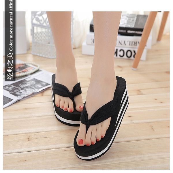 

6i0q women's high-heeled flip beach shoes flop non high-heeled cloth towel cloth slippers summer women's towel slippers