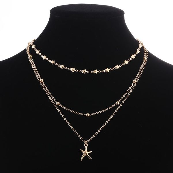 

chains ms starfish manual chain multilayer fashion star snake wholesale designer xl097 bone, Silver
