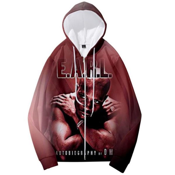 

men's hoodies & sweatshirts mens winter jackets and coats hip hop rapper dmx 3d hoodie with pocket zipper hooded sweatshirt casual spor, Black