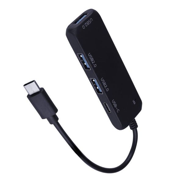 

hubs carprie usb hub black ultra thin design clear usb/type-c 2.0 chip 4 ports signal led for windows/mac os 5v
