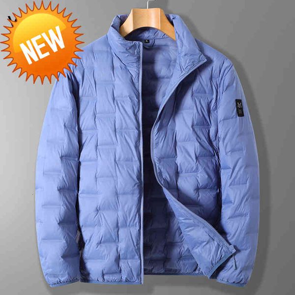 

large size 7xl 8xl men's winter high-quality lightweight down jacket loose men's stand-up coll ar wa zipperrm ultra-thin, Black