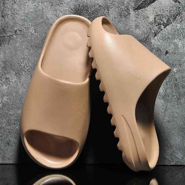 

lluumiu for trending summer slides women casual sleepers men beach shoes thick sole slippers brown, Black