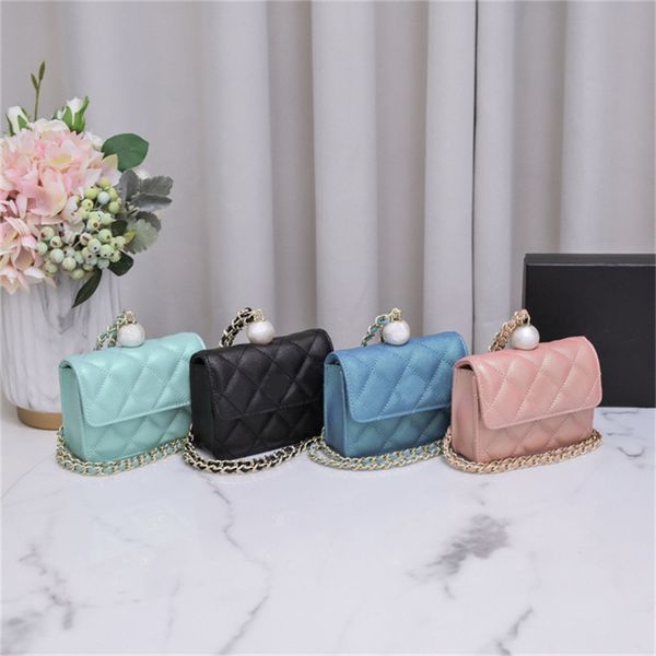 

chain pearl classic fashion designer women's handbag wallet chain cross waist bag small shoulder bag leather messenger black handbag