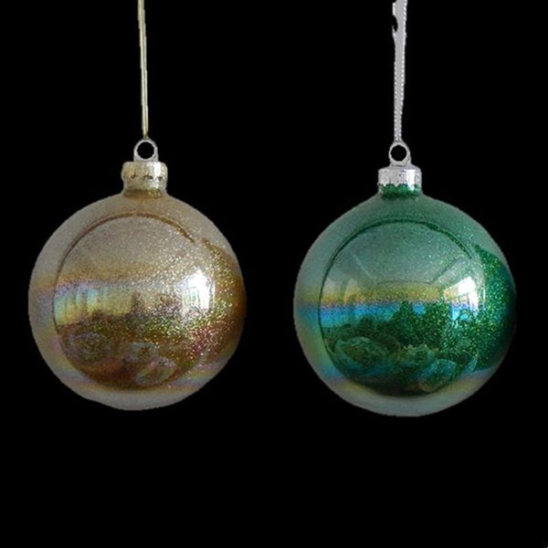 

party decoration 12pcs/pack diameter=8cm pearl lustre series glass globe home christmas day tree hanging pendant gold green ball