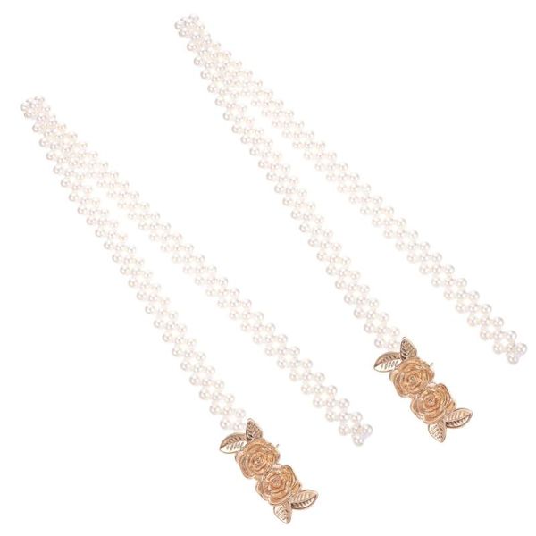 

curtain & drapes 2pcs tie belts imitation pearl tiebacks ornaments for home white