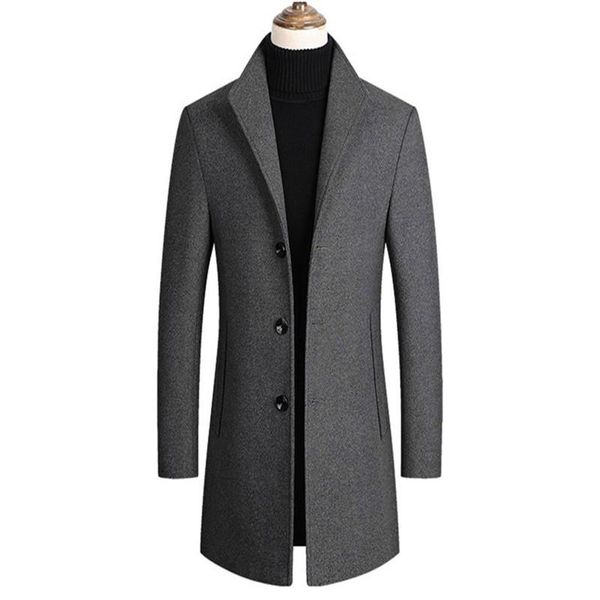

men's wool & blends men coats autumn winter solid color jacket, Black
