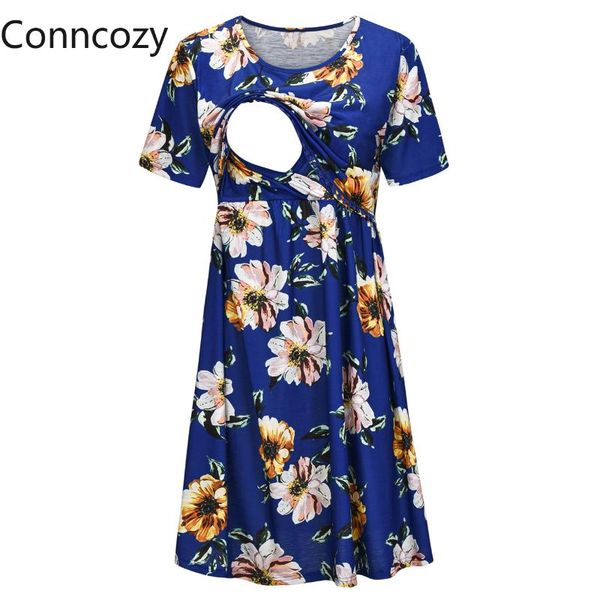 

printed solid color dresses for women mother breastfeeding short-sleeve dress pregnant summer blue grey maternity, White