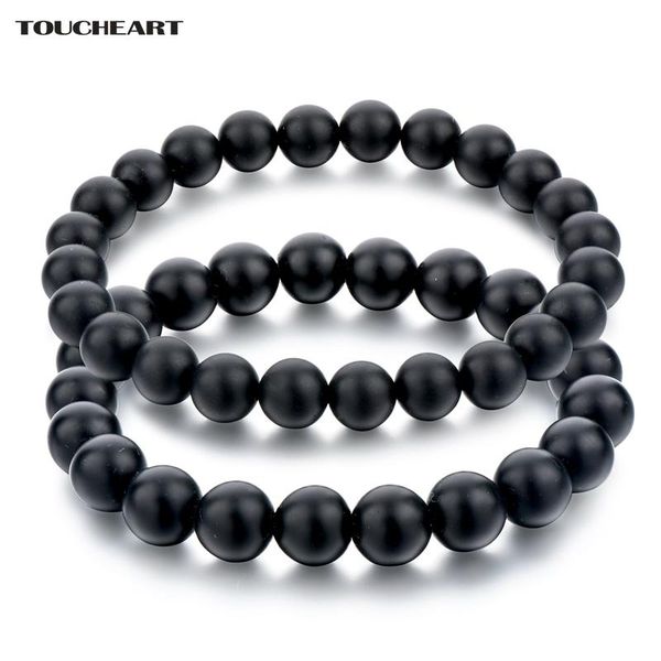 

beaded, strands toucheart ethnic natural black stone beads bracelets bangles for women men classical brand lovers jewelry bracelet sbr160310