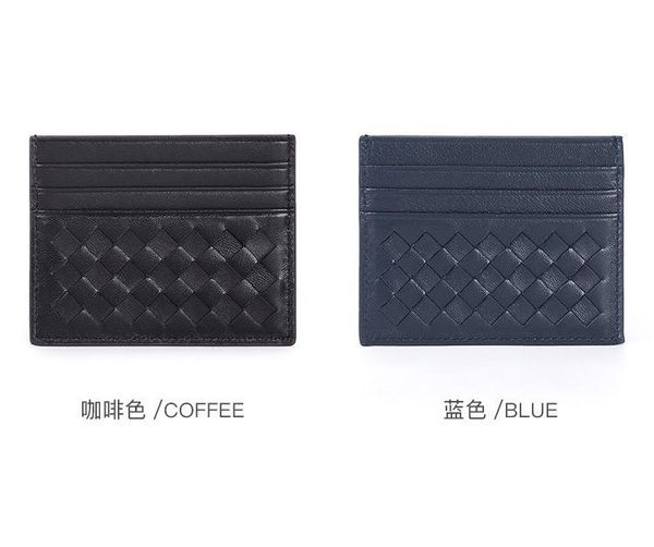 

card holders men's and women's sheepskin woven ultra-thin holder bag, Brown;gray