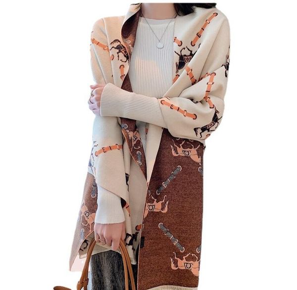 

2021 classic designer brand letter printing pure cotton scarves women wool spinning scarf womens cashmere autumn winter keep warm shawl dual, Blue;gray