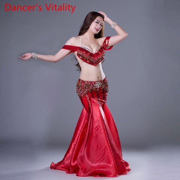 

stage wear dancer's vitality belly dance costumes for girls rumba cha-cha tango salsa samba latin professional suit 2pcs bra+skirt, Black;red