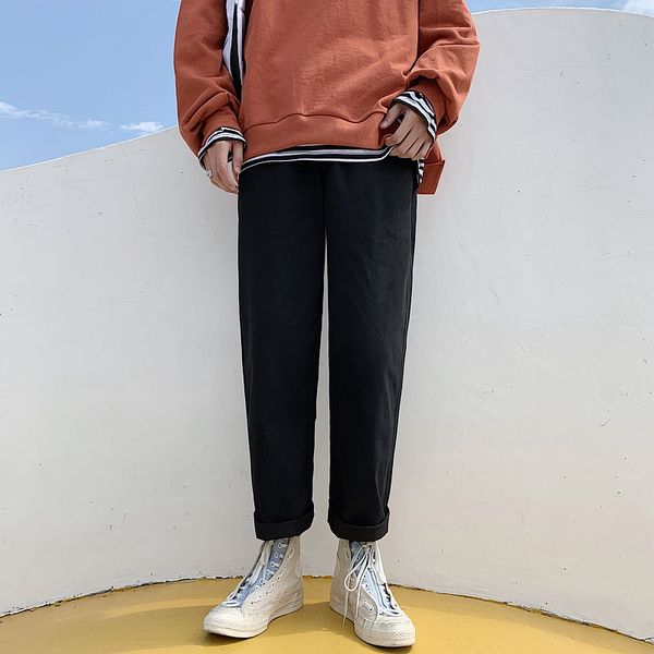 

Pants Men Plus Size Casual Loose Harajuku Streetwear Mens Korean Style High Fashion Sweatpants Comfortable Ulzzang Trousers Chic, Camel