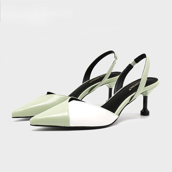 

sandals 2021 spring and summer girls casual solid color pointed toe fashion stiletto slippers, Black;red
