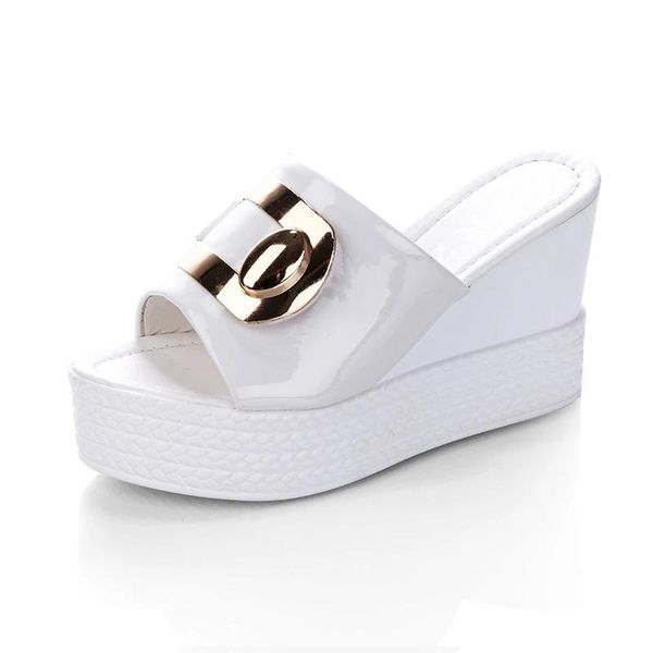 

sandals miaoguan 2021 summer style arrived platform wedges women fashion high heels female slippers shoes for, Black