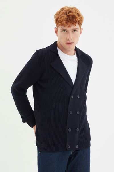 

men's sweaters trendyol men 's regular fit double breasted button cardigan tmnaw22hi0764, White;black