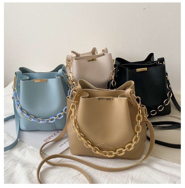 

texture single shoulder small simple 2021 fashion women's messenger portable bucket bag