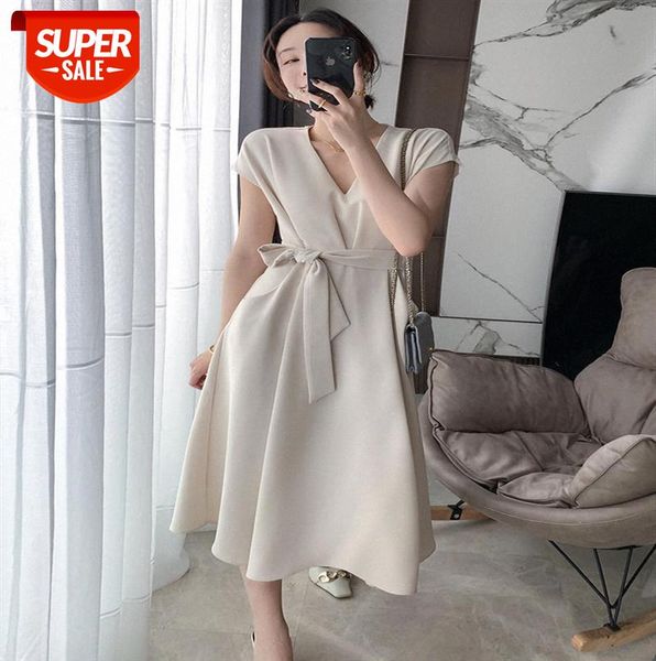

aunt cui custom hepburn pocket skirt french temperament high waist dress female design sense white long #uy9k, Black;gray