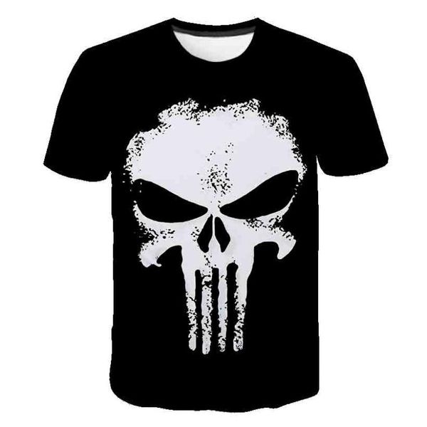 

men's t-shirts 3d kids skull t shirt fitness streetwear summer children's clothing short sleeve tee boys clothes camisetas, White;black