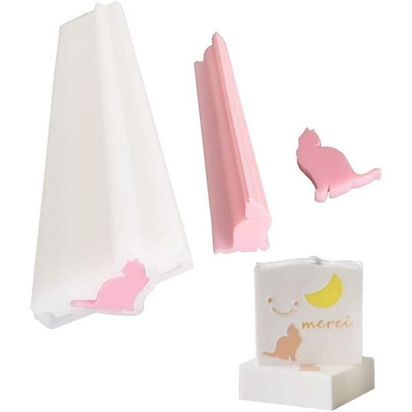

craft tools 2021 little cat tube column silicone soap candle mold embed making supplies for